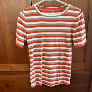 J.Crew perfect fit t-shirt in Orange, Off-white and Tan